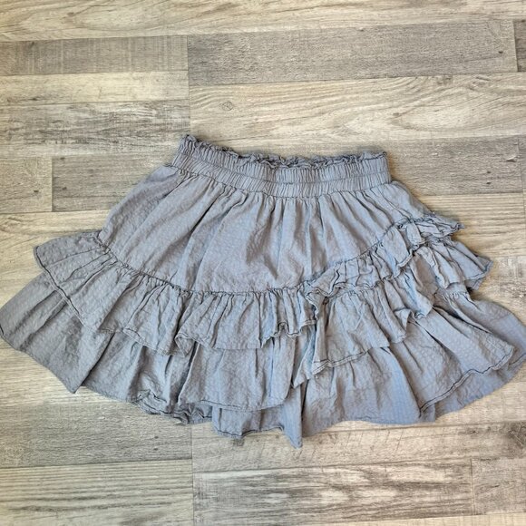 Mustard Seed Grey Ruffle Elastic Waist Skirt N31 - Picture 6 of 6